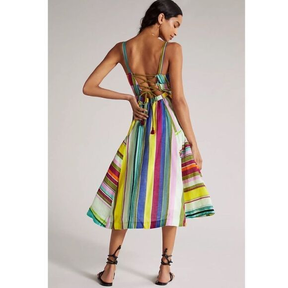 Anthropologie Hope For Flowers Striped Midi Dress - Picture 2 of 7